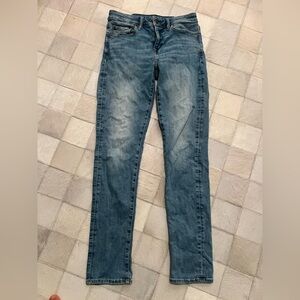 American Eagle Outfitters Blue Skinny Jeans with Vintage Fading size 28x32